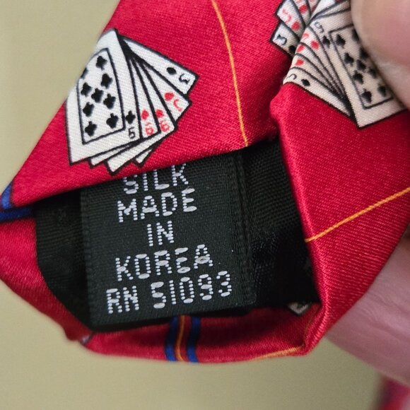 Tango 100% Silk Poker Game Night Vegas Vacation Tie - Picture 5 of 5